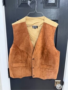 VTG Suede Leather Vest in Rust Brown by Comint